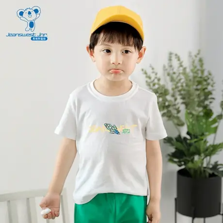 DQ真维斯童装2025夏季新款男童圆领棉质印花短袖T恤上衣图片