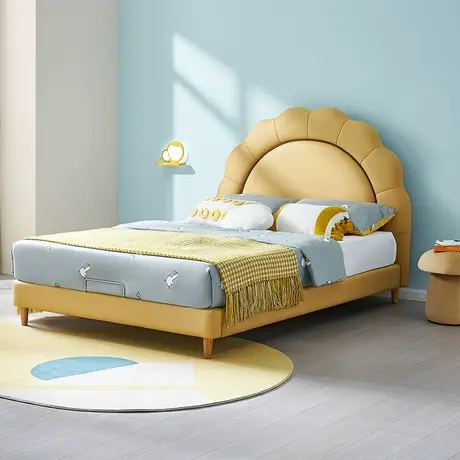 全友家居儿童床女孩男孩简约现代儿童房科技布1.5m青少年床105268商品大图