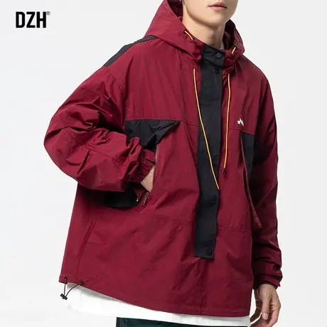 男士机能连帽冲锋衣外套男春秋潮高级感2023新款秋装男款工装夹克图片