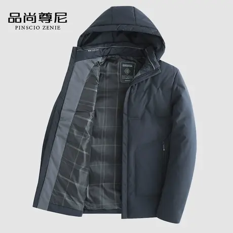 男士冬季简约百搭保暖连帽休闲短款棉衣中老年爸爸装羽绒棉服外套商品大图