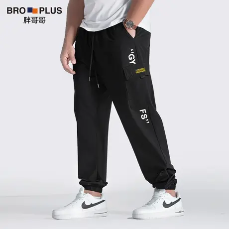 胖哥哥大码男裤潮胖宽松束脚工装裤运动加肥加大男士休闲长裤春秋商品大图