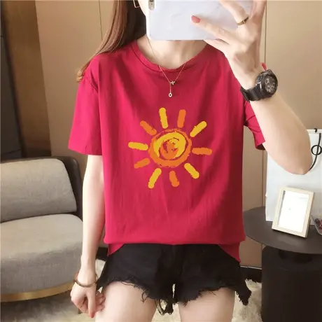 夏季新款纯棉短袖t恤女学生韩版宽松百搭原宿风超火网红ins上衣潮图片