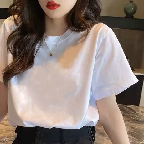 t恤女内搭设计感短袖t恤 女2023春夏新款短袖女港风洋气打底衫潮图片
