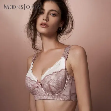 大码内衣女薄聚拢收副乳胸罩大胸显小防外扩全罩杯文胸200斤商品大图