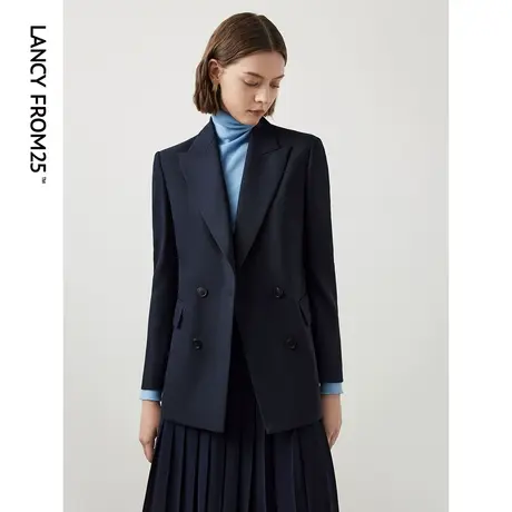 朗姿羊毛职场正装气质高级感西服女2024年春季新款西装外套设计感图片