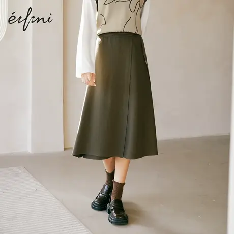 【商场同款】伊芙丽半身裙女2021秋冬季新款百搭中长裙1CA242621图片
