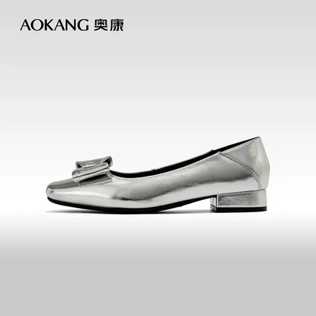 奥康女鞋 2024春季新款优雅蝴蝶结鞋面一脚蹬浅口通勤女士单鞋商品大图