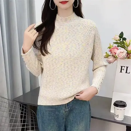 半高领女士修身毛衣女款2023新款冬季爆款洋气时尚秋冬内搭打底衫商品大图