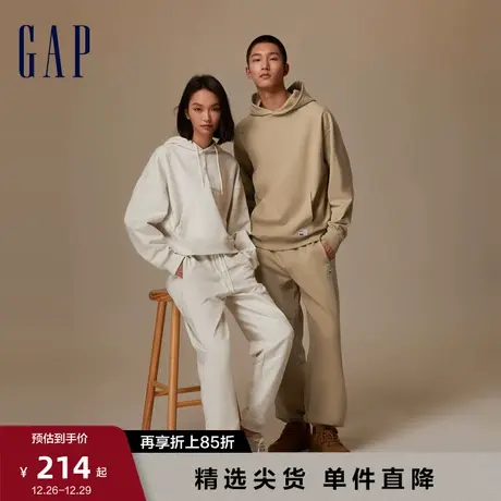 Gap男女装秋季LOGO纯棉亲肤宽松廓形连帽衫休闲情侣装卫衣810630图片