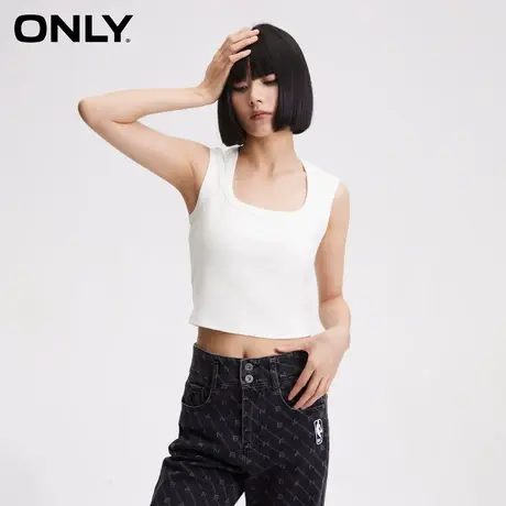 ONLY奥莱夏季简约休闲百搭弹力密织螺纹U型T恤女商品大图