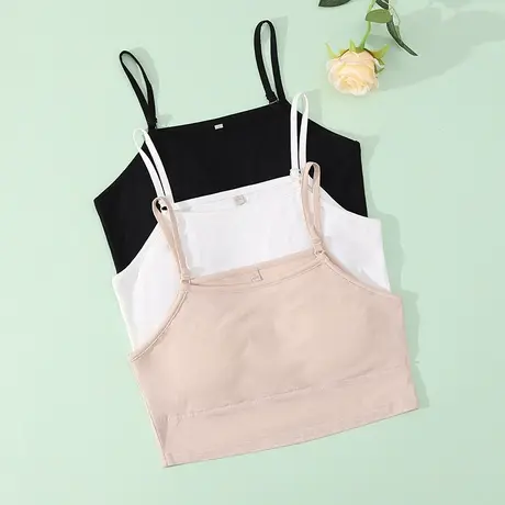 女士吊带内衣一体内穿居家防凸点半截背心女薄短款大胸显小抹胸商品大图