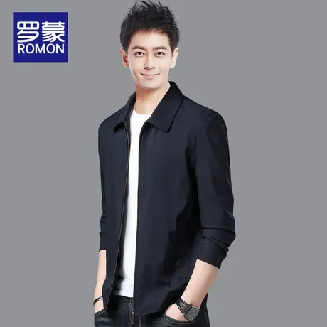 Romon/罗蒙秋季外套男韩版商务休闲男装春秋翻领潮流百搭男士夹克商品大图