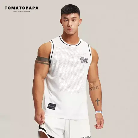 TOMATOPAPA原创运动背心男23夏潮透气清凉健身衣百搭简约青年上衣商品大图