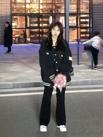 oversize外套女秋冬小个子高级感炸街上衣美式复古开衫夹克棒球服图片