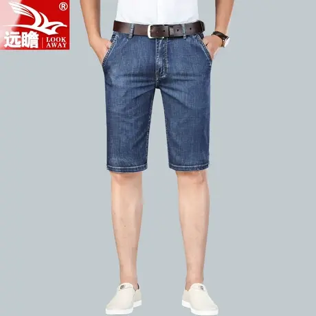 薄款牛仔短裤男夏季五分裤男士宽松直筒5分中裤夏天弹力裤子男款商品大图
