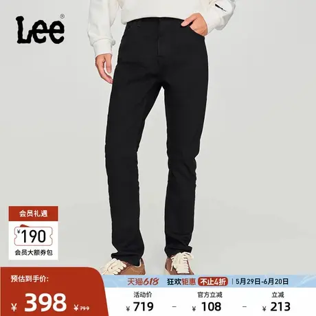 Lee商场同款春夏709修身锥形黑色男牛仔裤休闲潮流LMB246709100图片