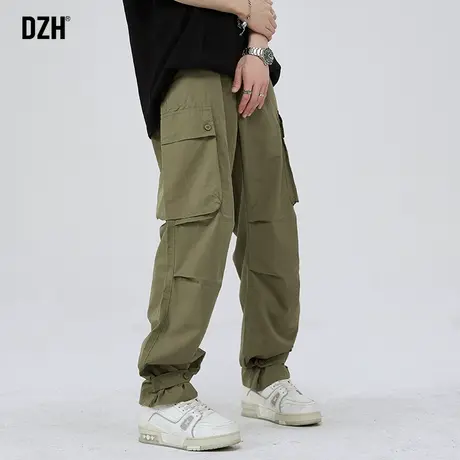 男士日系军绿色工装裤潮牌男秋冬新款休闲裤男款裤子直筒宽松长裤商品大图