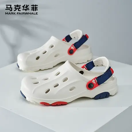 马克华菲沙滩鞋男2025夏季新款户外洞洞鞋休闲两穿防滑包头凉拖鞋图片