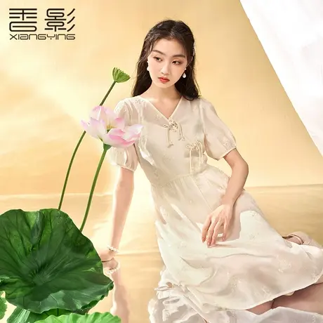 香影新中式旗袍改良年轻款2023夏装新款日常可穿盘扣国风连衣裙女商品大图