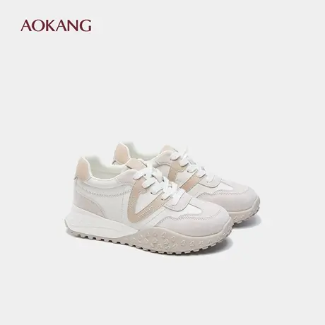 奥康 女鞋2025春秋新款增高德训鞋女厚底阿甘运动鞋女小个子商品大图