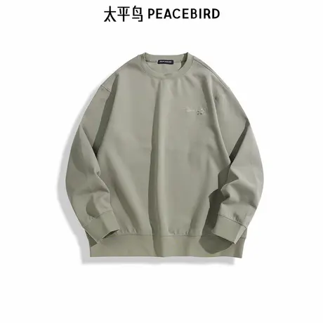 【商场同款】太平鸟男装卫衣新款重磅宽松圆领肌理上衣 B1CRE4252图片