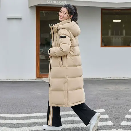 坦博尔新款羽绒服女冬季长款过膝连帽加厚保暖时尚设计感高端外套图片
