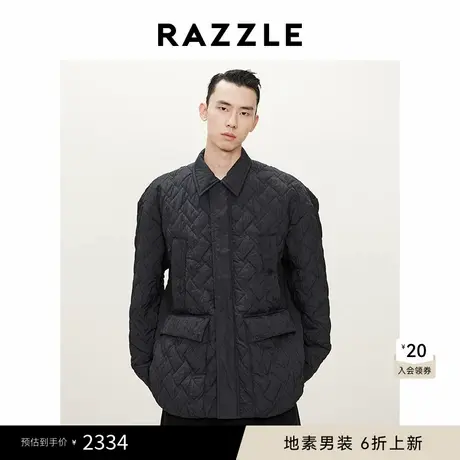RAZZLE地素 男装黑色2025春季编织绗缝棉服图片