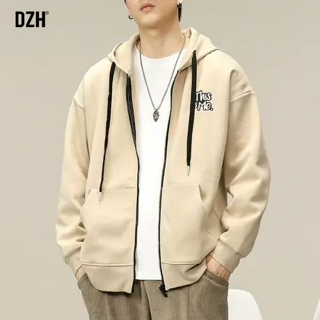 男士重磅开衫卫衣男美式连帽外套休闲运动夹克潮牌男款宽松上衣服商品大图