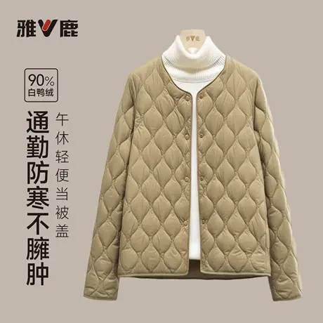 2025雅鹿官方正品短轻薄新款冬季女士圆领羽绒服休闲时尚外套新品商品大图