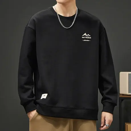 男装中性风宽松重磅圆领卫衣秋冬季潮牌痞帅打底衫春秋款长袖上衣商品大图