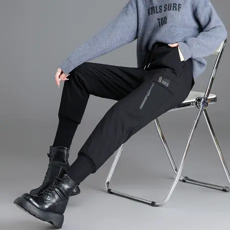 外穿羽绒裤女冬季加厚白鸭绒高腰显瘦加厚防风保暖百搭束脚棉裤子商品大图