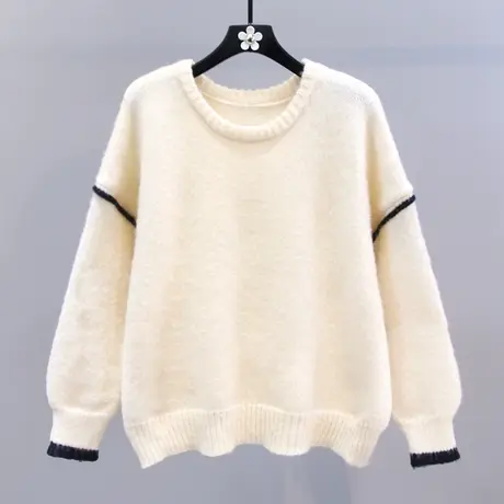 高级感软糯套头毛衣女秋冬2023新款宽松慵懒风加厚外穿洋气针织衫商品大图