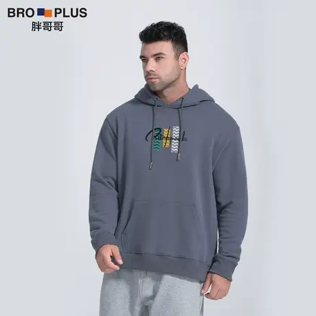 胖哥哥连帽卫衣男大码重磅450G加厚款上衣宽松休闲潮牌外套秋季款商品大图