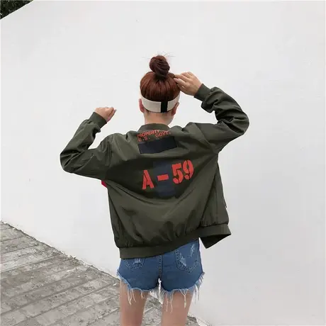 港风棒球服女春秋2023新款原宿风春季外套女韩版学生潮bf宽松百搭商品大图