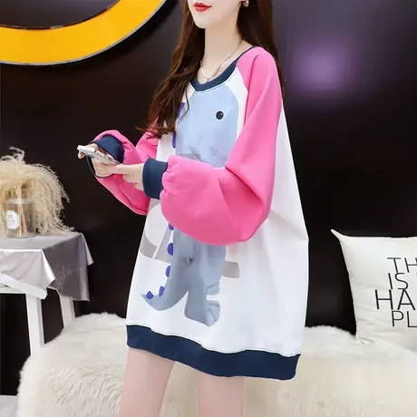 慵懒风欧版大码卫衣女2024新款早春季洋气减龄网红宽松设计感上衣商品大图