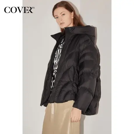 COVER冬季几何绗线90%白鸭绒羽绒服商品大图
