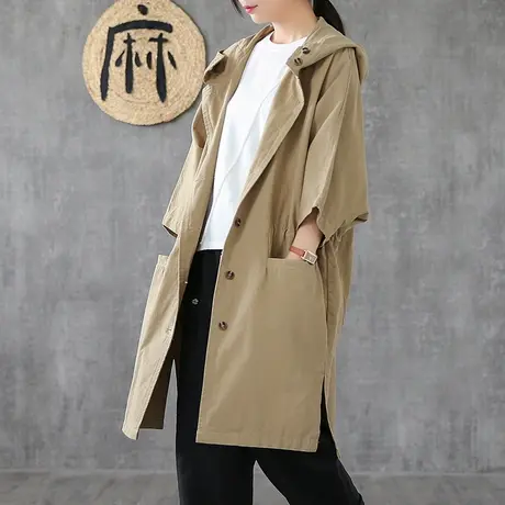 春秋季复古工装外套女韩版薄款大衣宽松中长款风衣新款流行外衣图片