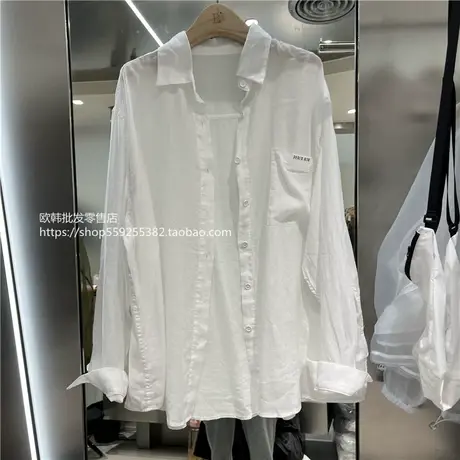 欧货2023款春秋装防晒衣衬衫女新款设计感小众上衣高级感复古衬衣图片