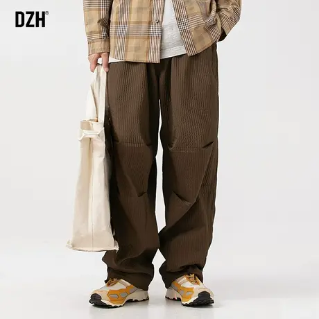 美式复古裤子宽松直筒设计感高级男士休闲裤男款长裤男秋季冲锋裤商品大图