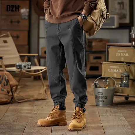 男士美式复古裤子男款秋季潮牌休闲裤束脚百搭2024新款长裤工装裤商品大图