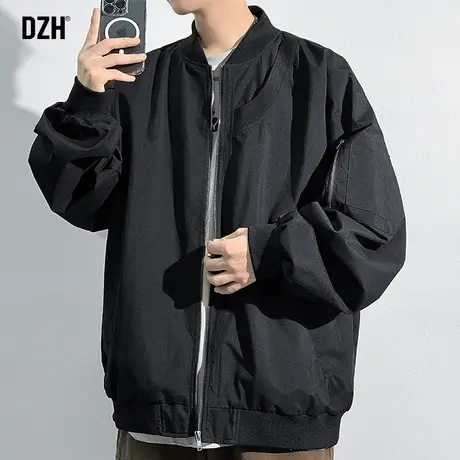 青少年棒球服外套男春秋款潮流百搭2023新款黑色运动夹克秋款男装商品大图
