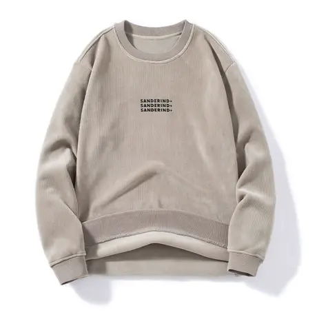 2023潮牌时尚一体绒男装加绒打底衫冬季卫衣男摇粒绒加厚保暖上衣图片