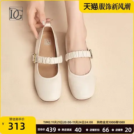 法式复古玛丽珍女鞋2024春季新款浅口平底单鞋英伦风软皮JK小皮鞋商品大图