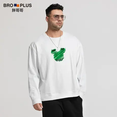 胖哥哥大码男装卫衣男加肥加大码时尚潮流运动打底衫2023秋季新款图片