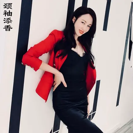 颈袖添香2023春秋新款小西装时尚修身通勤女神商务职业装外套图片