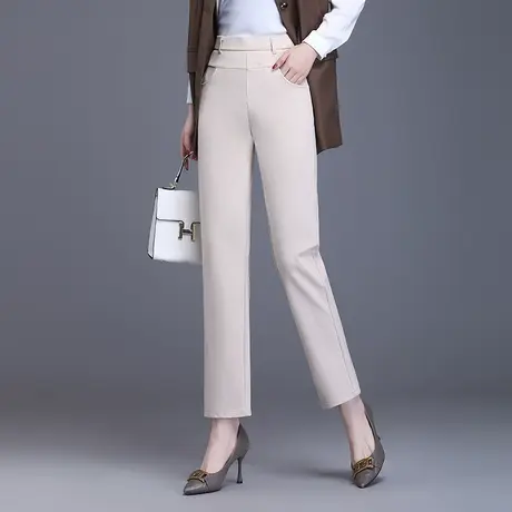 九分职业女裤春秋2023新款垂感显瘦直筒裤通勤高腰气质休闲西装裤图片