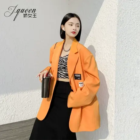 西装外套女2023秋季新款韩版宽松廓形oversize宽肩时髦炸街小西服图片
