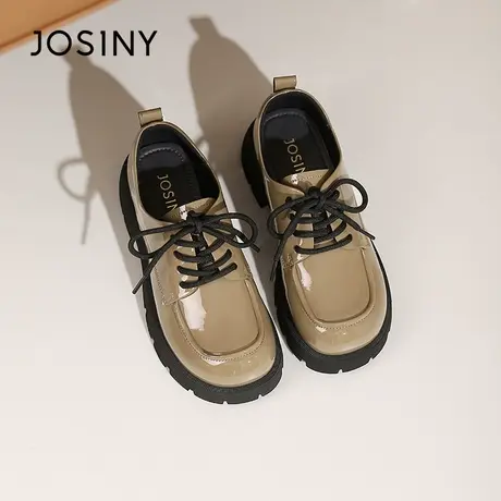 Josiny/卓诗尼小皮鞋2023秋季新款英伦风百搭休闲一脚蹬JK制服鞋商品大图