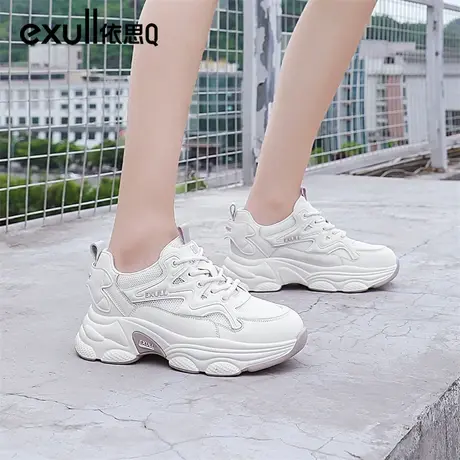 依思q减震老爹运动鞋女网面透气2023冬季显脚小白鞋休闲轻便旅游商品大图
