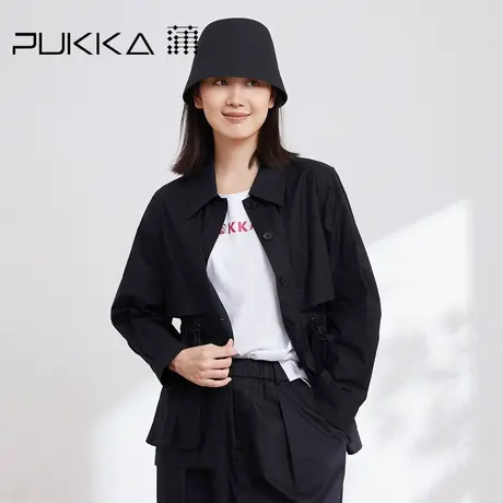 蒲PUKKA 女装纯棉外套春装新款设计感时尚抽绳上衣商场同款图片